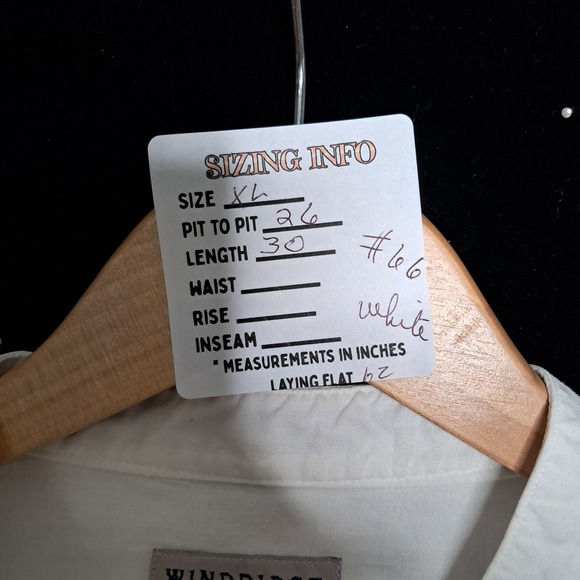 Windridge XL White Short Sleeve‎ Band Collar Casual Shirt Mens - Picture 7 of 7